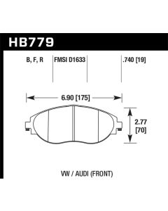 Hawk 2016 Audi S3 DTC-70 Front Brake Pads - HB779U.740