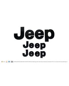 LET200BLK 20-26 Jeep Gladiator 3 PCS Gloss Black Tape-on Lettering Set