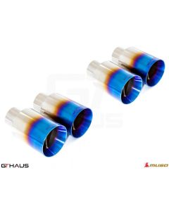 GTHaus Meisterschaft Titanium 4x102mm Round Exhaust Tip Upgrade Titanium Exhaust Tips  for Lexus GS-F 2015-2020 - LE0324003