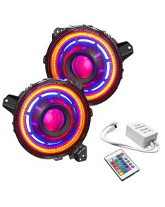 Oracle Lighting Oculus ColorSHIFT Bi-LED Projector Headlights Simple Jeep Wrangler JL | Gladiator JT 2018-2020- ORAC-5839-504-B