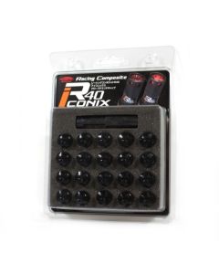 Project Kics R40 Iconix  Aluminum Caps only (20 pieces) Black 1.5