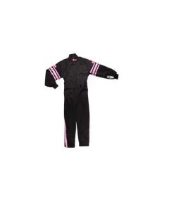 RaceQuip Pro-1 Single Layer Youth Racing Suit - Black/Pink- Youth Large- RACE-1950895