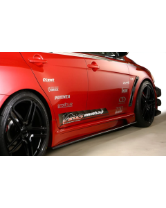 Varis FRP Side Skirt Set with Carbon Fiber Under Boards for Mitsubishi Lancer Evolution X 2008-2016 - Lightweight, Durable, OEM Fitment - VSK- EVOX-SS01