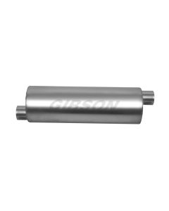 Gibson SFT Superflow Offset/Offset Round Muffler - 6x19in/2.5in Inlet/2.5in Outlet - Stainless - 788200S