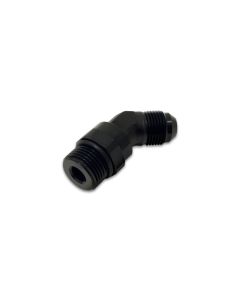 Vibrant -6AN Male Flare to Male -6AN ORB Swivel 45 Degree Adapter Fitting - Anodized Black - 16940