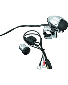 Kuryakyn Electrical Power Point With 1in Bar Mount Chrome - 1423