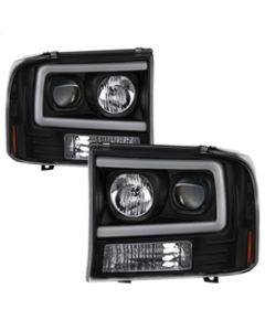 Spyder 99-04 Ford F250 Super Duty Projector Headlights - Light Bar - Black PRO-YD-FF25099V2-LB-BK - 5084491