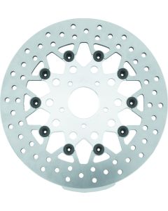 Twin Power 08-13 FLH FLT 08-16 FLHR 06-17 Dyna Front 11.8 Floating Mesh Rotor Silver - 666822