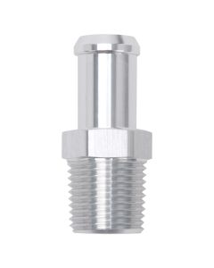 Edelbrock Hose End Straight 1/2In NPT to 5/8In Barb Clear Anodize - 8160