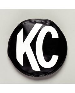 KC HiLiTES 5in. Round Soft Cover (Pair) - Black w/White KC Logo - 5400