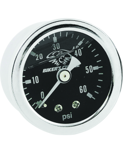 Bikers Choice Black Face Liquid Filled Oil Pressure Gauge 0-60 Psi 1/8 NPT - 210079
