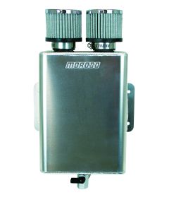 Moroso Breather Tank/Catch Can -16An Inlet - Two Breathers - Aluminum - 85390