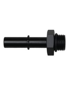 DeatschWerks 6AN ORB Male to 3/8in Male EFI Quick Connect Adapter - Anodized Matte Black - 6-02-0122-B