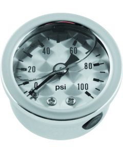 Bikers Choice 0-100 PSI Oil Pressure Gauge Engine Turned Face SS Bezel Liquid Filled Universal Cstm - 496461