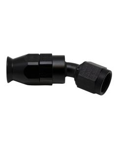 DeatschWerks 6 AN Female Flare Swivel 30-Degree Hose End PTFE - Anodized Matte Black - 6-02-0870-B