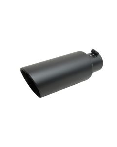 Gibson Round Dual Wall Angle-Cut Tip - 4in OD/2.25in Inlet/6.5in Length - Black Ceramic - 500433-B