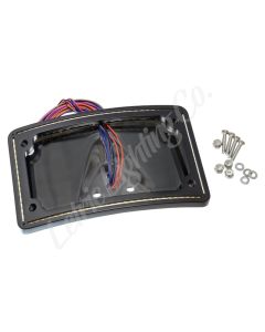 Letric Lighting 99-03 Sportster Perfect Plate Light Black Curved License Plate Frame - LLC-CPPL-B1