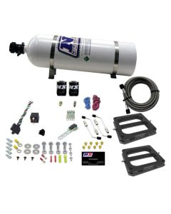 Nitrous Express Dual Dom/Gas Nitrous Kit (100-500HP) w/15lb Bottle - 50270-15