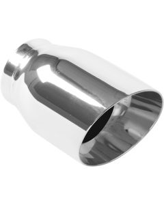 MagnaFlow Tip Stainless Double Wall Round Single Outlet Polished 3.5in DIA 2.5in Inlet 5.5in Length - 35225