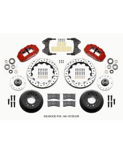Wilwood Narrow Superlite 6R Front Hub Kit 12.88in Drill Red WWE ProSpindle (5x4.75in 5x5.00in Hub) - 140-15155-DR