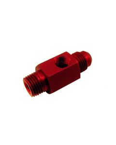 Nitrous Express 1/4 NPT x 6AN w/1/8 NPT Gauge Hole (Fuel Bypass Fitting) - 16204