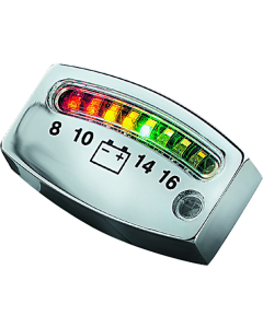 Kuryakyn LED Battery Gauge Universal Chrome - 4219