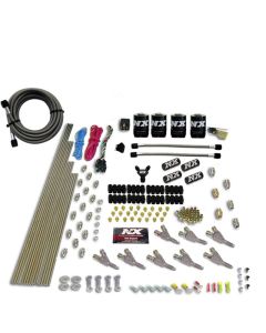 Nitrous Express Vortech Nozzle Nitrous Kit (200-500HP) Gas w/Dist Block & 4 Solenoids w/o Bottle - 80016-00