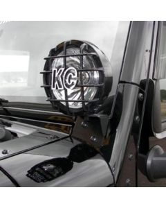 KC HiLiTES 07-18 Jeep JK A-Pillar Windshield Light Mount Bracket Set (Pair) - Black - 7316