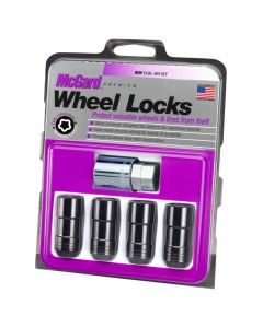 McGard Wheel Lock Nut Set - 4pk. (Cone Seat) M14X1.5 / 21mm & 22mm Dual Hex / 1.965in. L - Black - 24220