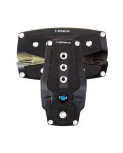 NRG Brushed Aluminum Sport Pedal A/T - Black w/Black Rubber Inserts - PDL-250BK