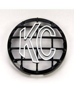 KC HiLiTES 6in. Round ABS Stone Guard for SlimLite/Daylighter Lights (Single) - Black/White KC Logo - 7210