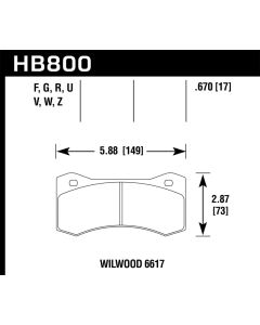 Hawk Wilwood 7420 DTC-60 Race Brake Pads - HB800G.800