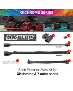 XK Glow Extension Wire Kit for XKchrome & 7 Color Series for Motorcycle - XK-4P-WIRE-KIT-MOTO