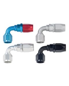 Fragola -6AN x 90 Degree Power Flow Hose End - Black - 109006-BL