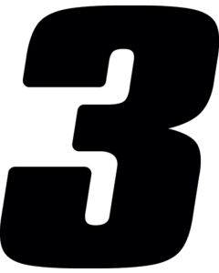 Hardline Dirt Digits 3pk 5.5 in. - High Gloss Number 3 - Black - DD53B-3