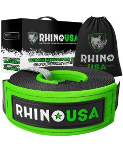 Rhino USA Recovery Tow Strap 4Inx30Ft (Black) - TOWSTRAP-430