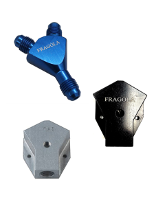 Fragola Y-Fitting -16AN Male Inlet x -12AN Male Outlets Black - 900617-BL