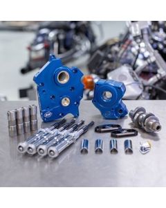 S&S Cycle 2017+ Water Cooled M8 Models Chain Drive 475C Cam Chest Kit w/ Chrome Pushrod Tubes - 310-1000B