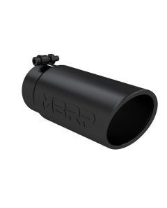 MBRP Black Coated 4" O.D. Angled Rolled End 3.5" Inlet 12" Length Exhaust Tip - T5112BLK
