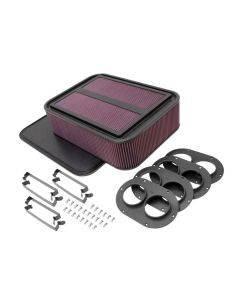 K&N Custom Racing Air Filter - Rectangular Carbon Fiber 4in Air Box w/ 2.75in Air Horn - 100-8593