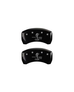 MGP Rear set 2 Caliper Covers Engraved Rear GT500 Shelby & Cobra Black finish silver ch - 10010RGT5BK