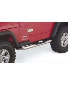 Rampage 1987-1995 Jeep Wrangler(YJ) 3 Inch Round Nerf Bar - Polished - 9425