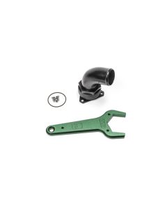 Radium Engineering FCST-X 3-Bolt Remote Mount Fill Neck - 24AN Elbow - 1.5in Barb - 20-1047