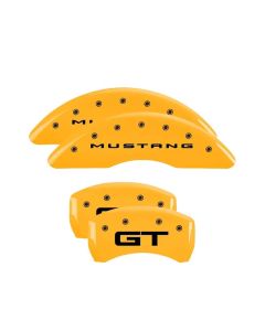 MGP 4 Caliper Covers Engraved Front 2015/Mustang Engraved Rear 2015/GT Yellow finish black ch - 10200S2MGYL