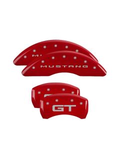 MGP 4 Caliper Covers Engraved Front 2015/Mustang Engraved Rear 2015/GT Red finish silver ch - 10201S2MGRD