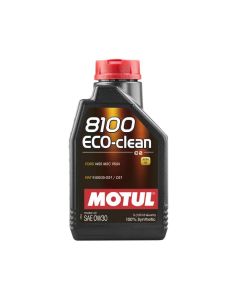 Motul 1L Synthetic Engine Oil 8100 Eco-Clean 0W30 12X1L - C2/API SM/ST.JLR 03.5007 - 1L - 102888