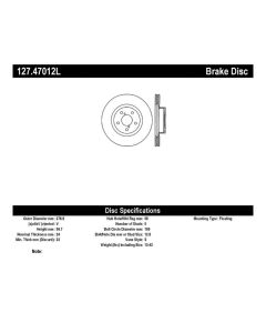 StopTech Slotted & Drilled Sport Brake Rotor - 127.47012L