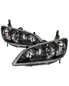 xTune 04-05 Honda Civic (Excl Hatchback/Si) OEM Style Headlights - Black (HD-JH-HC04-4D-AM-BK) - 9042706