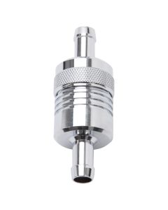 Edelbrock Fuel Filter Aluminum 3In X 01/ 1/8In 3/8In Inlet/Outlet Chrome - 8136