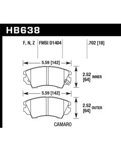 Hawk 10-15 Chevrolet Camaro HPS 5.0 Front Brake Pads - HB638B.702